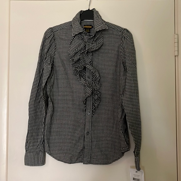 Ralph Lauren Gingham Ruffle Blouse - Picture 1 of 3